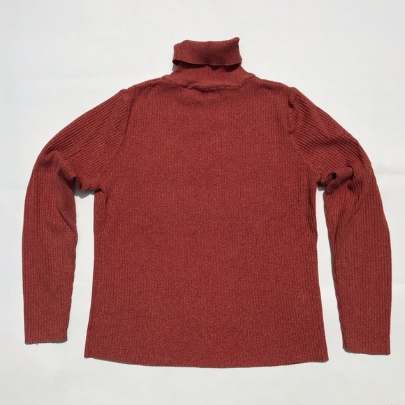 Vintage 90s Coral Pink Ribbed Knit Sweater Top L - Picture 3 of 11